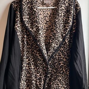 Chico's Beige and Black Animal Print Jacket